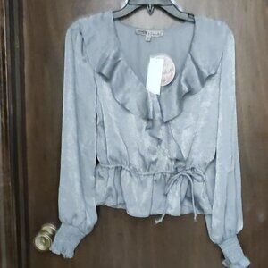 Gypsies & Moondust women's silver longsleeve top nwt